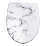 Abattant WC à descente lente motif marbre blanc - La Boutique Des Toilettes 