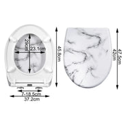 Abattant WC Ovale avec frein de chute, motif pierre - La Boutique Des Toilettes 