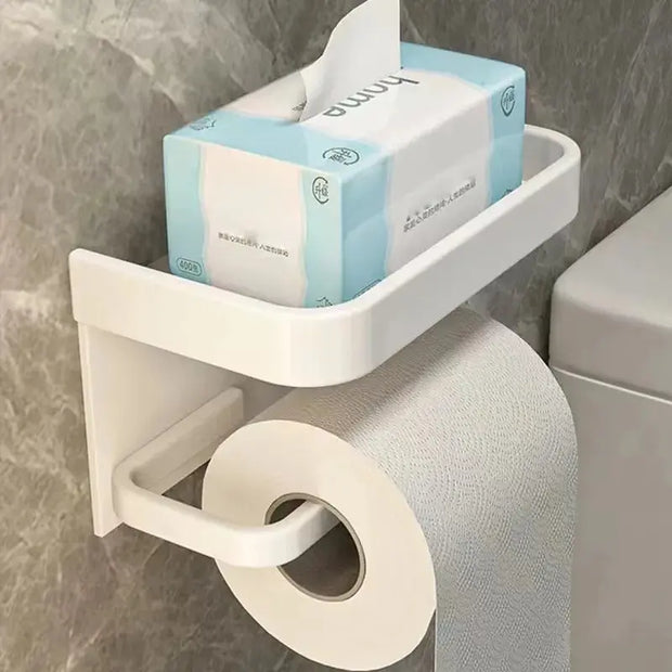 Support Papier Toilette Blanc avec Étagère Téléphone WC - La Boutique Des Toilettes 