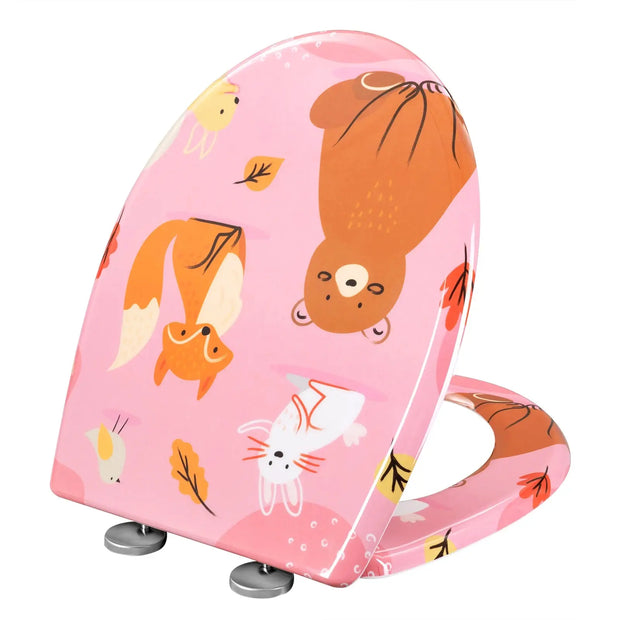 Abattant WC forme O à descente lente rose carton - La Boutique Des Toilettes 