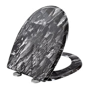 Abattant WC Ovale avec frein de chute, motif pierre - La Boutique Des Toilettes 