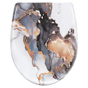 Abattant WC à descente lente motif marbre abstrait - La Boutique Des Toilettes 