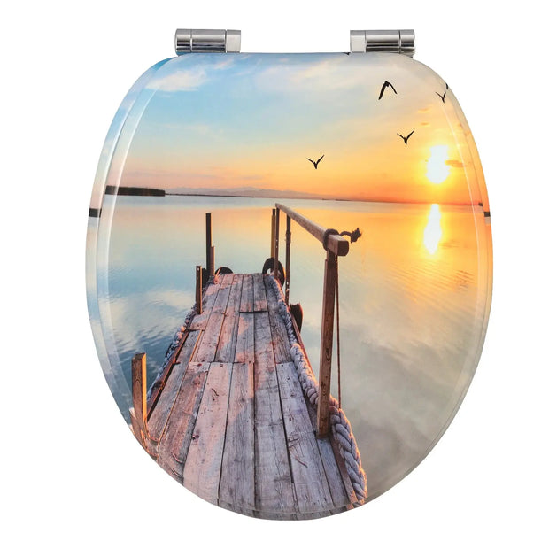 Abattant WC antibactérien descente douce orange dégradé - La Boutique Des Toilettes 