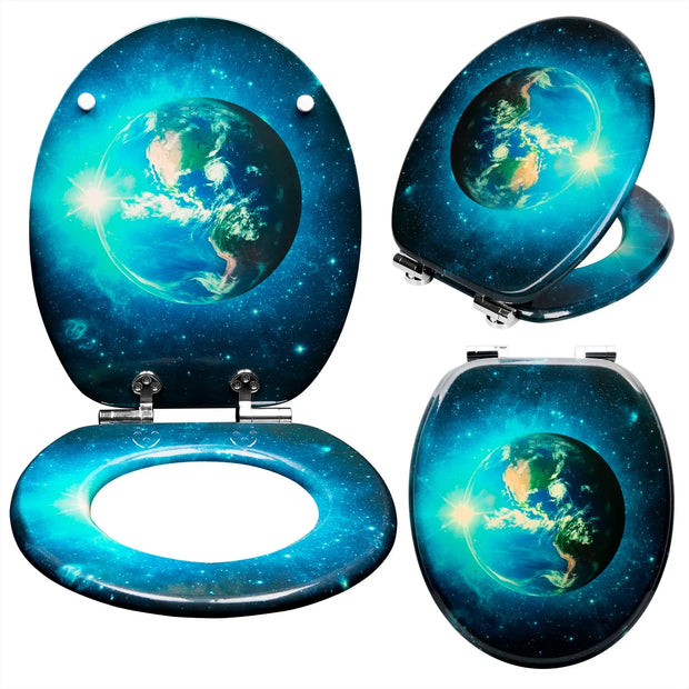 Abattant WC antibactérien descente progressive terre - La Boutique Des Toilettes 