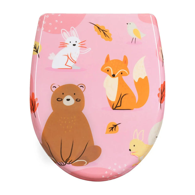 Abattant WC forme O à descente lente rose carton - La Boutique Des Toilettes 