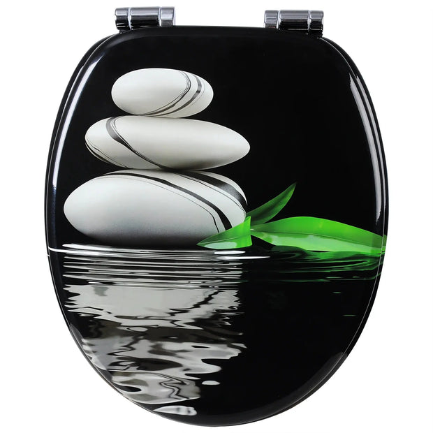 Abattant WC universel avec frein de chute couleur pierre - La Boutique Des Toilettes 