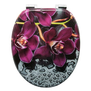 Couvercle de WC antibactérien à charnière motif fleur rouge - La Boutique Des Toilettes 