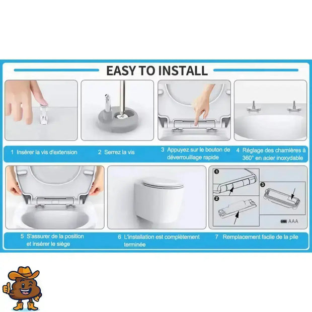Abattant WC Blanc Soft-Close LED pour Enfants et Adultes - La Boutique Des Toilettes 