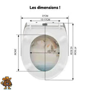 Abattant WC Bleu Universel Fermeture Douce Ovale