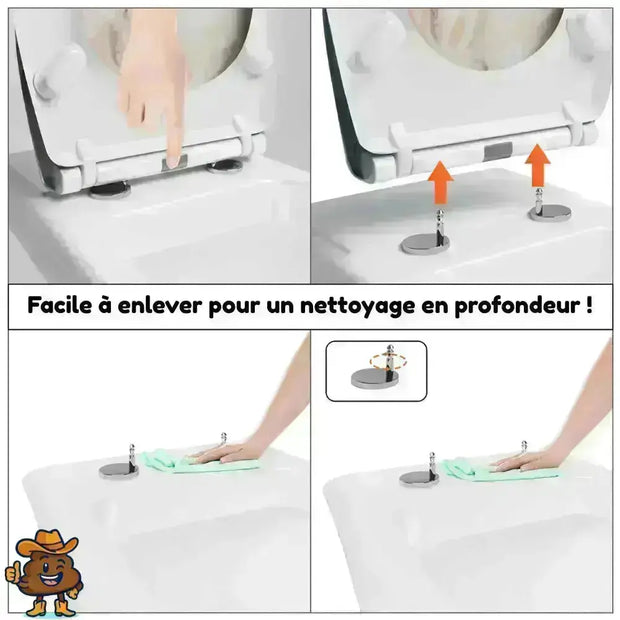 Abattant WC Bleu Universel Fermeture Douce Ovale