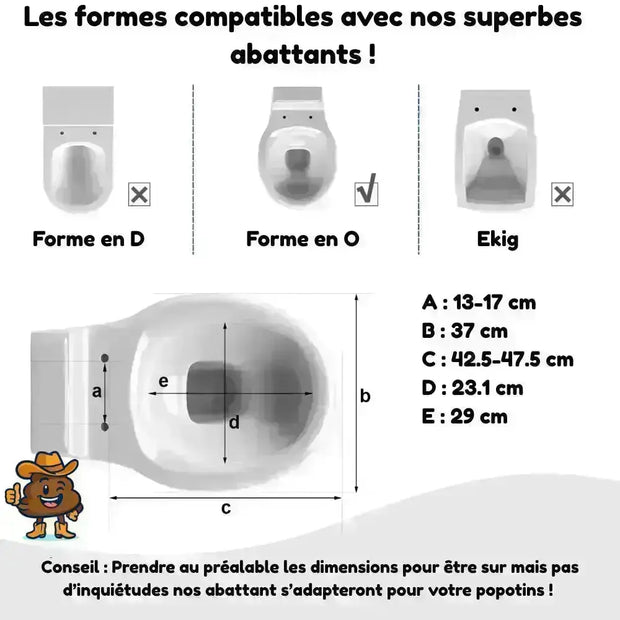 Abattant WC Bleu Universel Fermeture Douce Ovale