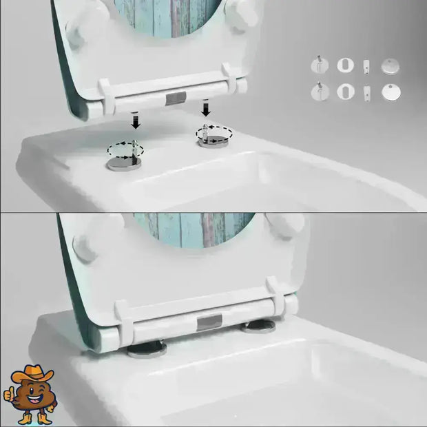 Abattant WC Bleu Universel Fermeture Douce Ovale