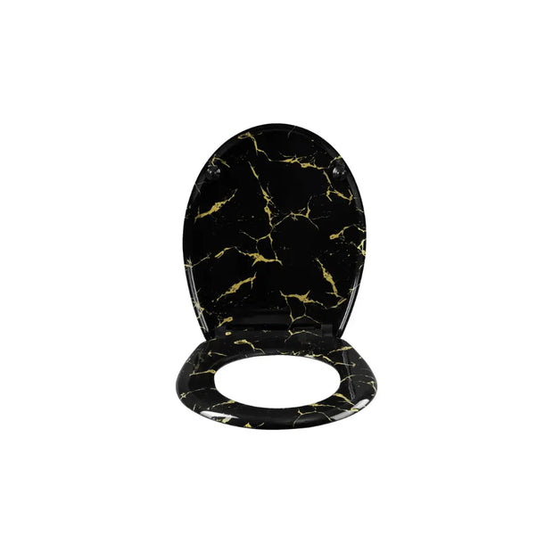 Abattant WC Noir Jaune Soft-Close Universel