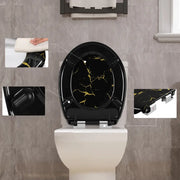 Abattant WC Noir Jaune Soft-Close Universel