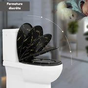 Abattant WC Noir Jaune Soft-Close Universel