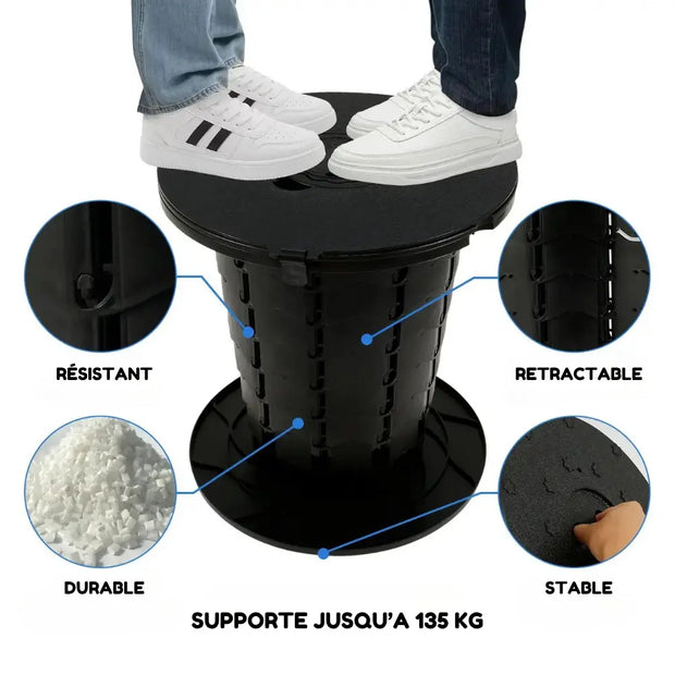 Toilette de Camping Noire Pliante Réglable Portable