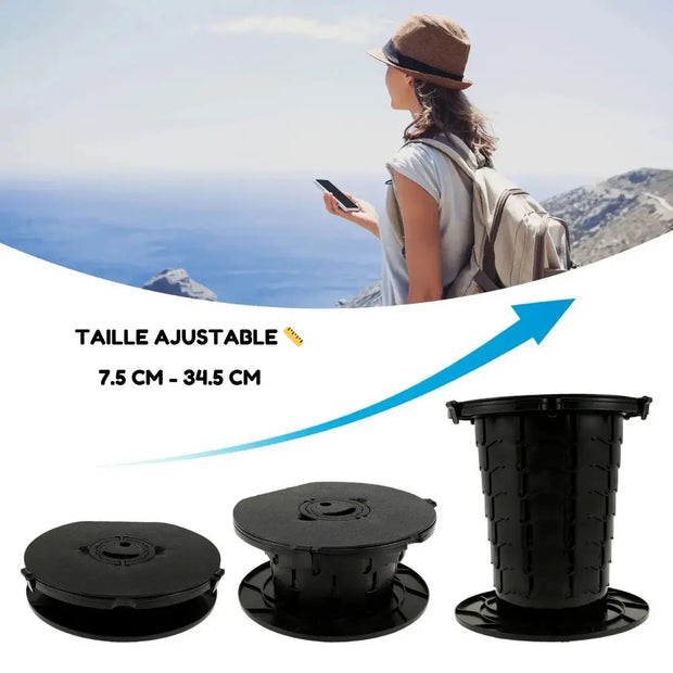 Toilette de Camping Noire Pliante Réglable Portable
