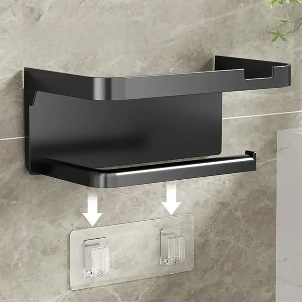 Support Papier Toilette Blanc Sans Perçage pour Salle de Bain - La Boutique Des Toilettes 