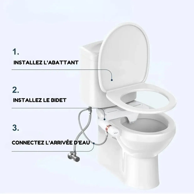 Bidet WC Non-Électrique à Double Jet pour Toilettes