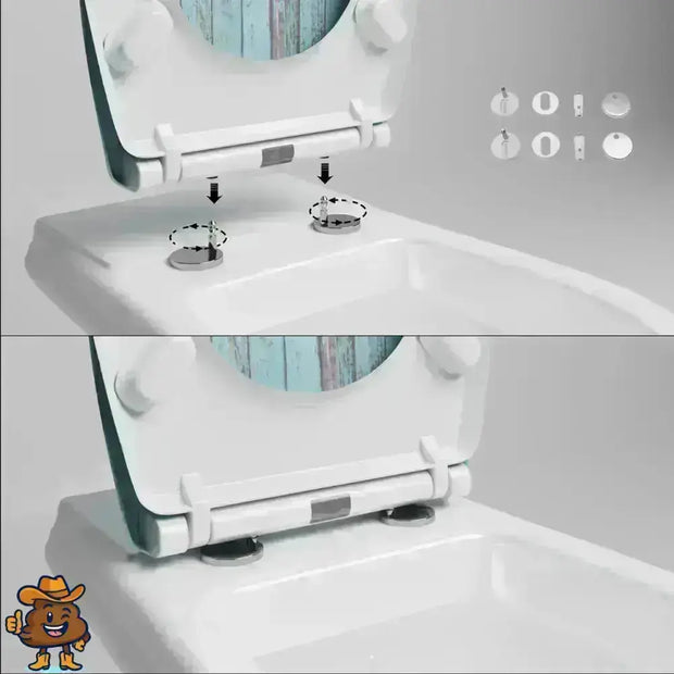 Abattant WC Ovale Antibactérien à Fermeture Rapide