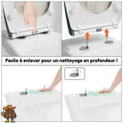 Abattant WC Ovale Antibactérien à Fermeture Rapide