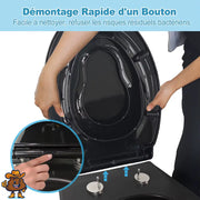 Abattant WC Noir Soft-Close Enfant Réglable et Sécurisé - La Boutique Des Toilettes 