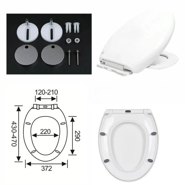 Abattant de WC Ovale Soft-Close Anti-Bactéries