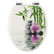 Couvercle de lunette WC antibactérien motif fleurs - La Boutique Des Toilettes 