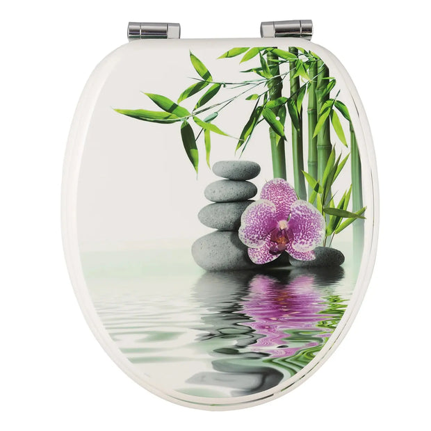 Couvercle de lunette WC antibactérien motif fleurs - La Boutique Des Toilettes 