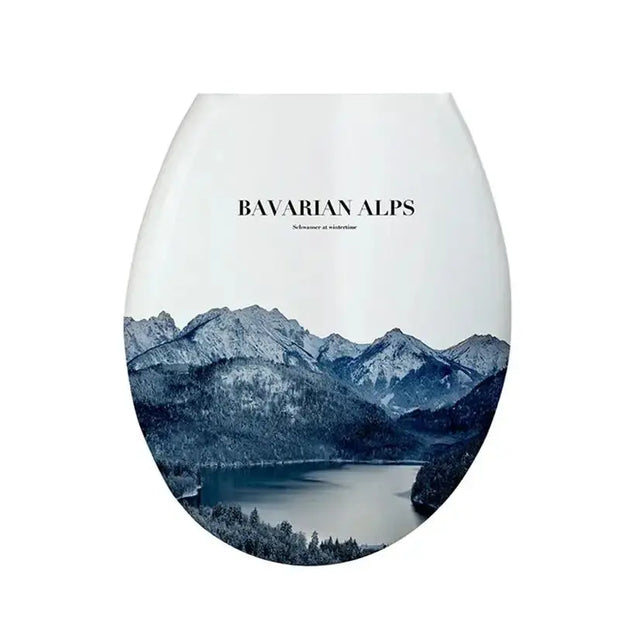 Abattant WC universel bleu paysage en matériau PP - La Boutique Des Toilettes 