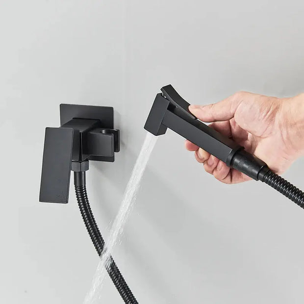 Douchette Hygiénique Noire pour WC, Eau Chaude et Froide - La Boutique Des Toilettes 