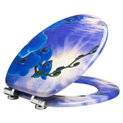 Abattant WC universel à frein de chute couleur orchidée bleue - La Boutique Des Toilettes 