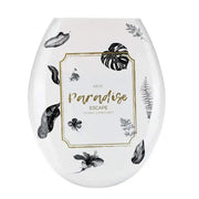 Abattant WC universel résistant à l'eau motif feuille dorée - La Boutique Des Toilettes 