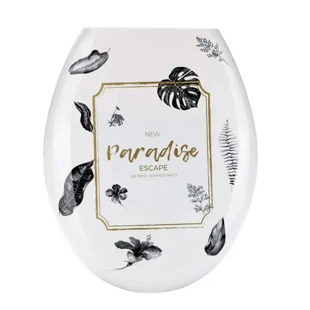 Abattant WC universel résistant à l'eau motif feuille dorée - La Boutique Des Toilettes 