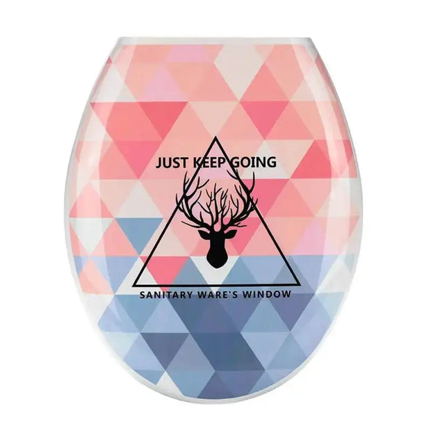 Abattant WC universel motif cerf triangle en PP étanche - La Boutique Des Toilettes 