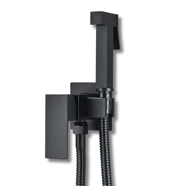 Douchette Hygiénique Noire pour WC, Eau Chaude et Froide