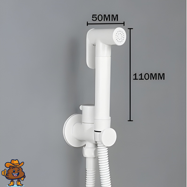 Douchette WC blanche auto-nettoyante avec flexible inox
