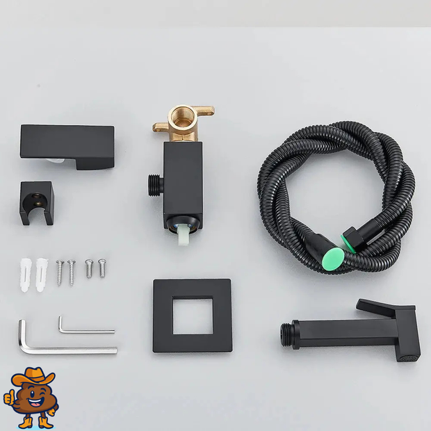 Douchette Hygiénique Noire pour WC, Eau Chaude et Froide