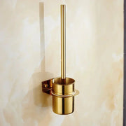 Brosse WC avec support en acier inoxydable doré - La Boutique Des Toilettes 