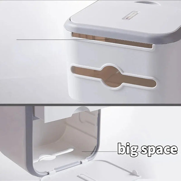 Boîte Murale Papier Toilette Étanche Grise Haute Capacité - La Boutique Des Toilettes 