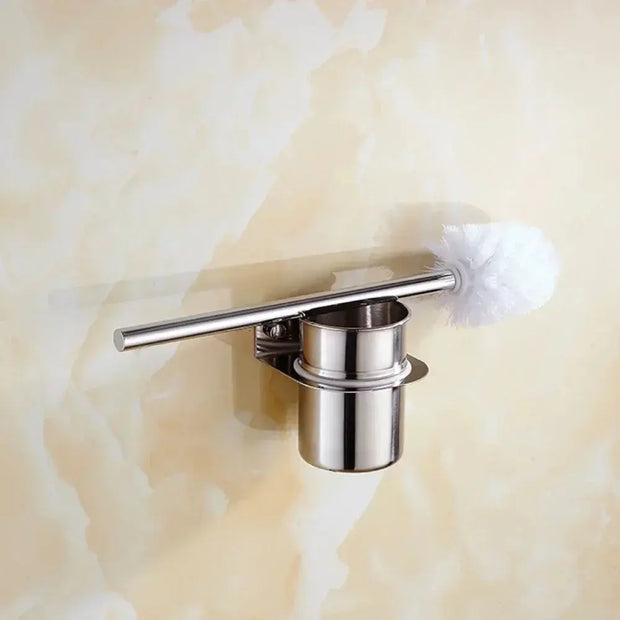 Brosse WC argentée en acier inox pour salle de bain - La Boutique Des Toilettes 