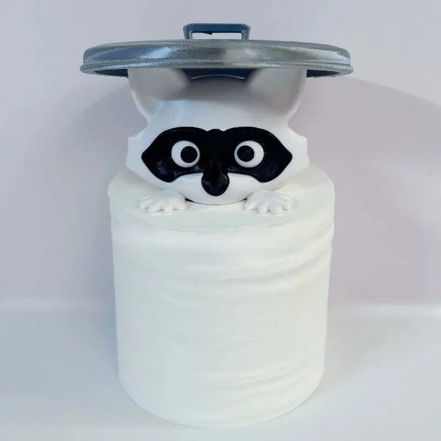 Support Papier Toilette Raton Laveur avec Couvercle Poubelle - La Boutique Des Toilettes 