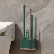 Brosse WC murale avec support - Vert foncé, nettoyage complet - La Boutique Des Toilettes 