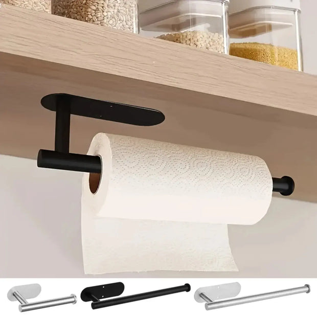 Porte-Papier Toilette Adhésif Argenté Sans Perçage - La Boutique Des Toilettes 