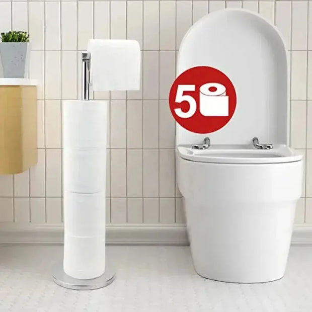 Support Papier Toilette Autoportant Acier Inoxydable Argenté - La Boutique Des Toilettes 