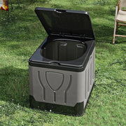 Toilette de camping pliable portable grise pour extérieur