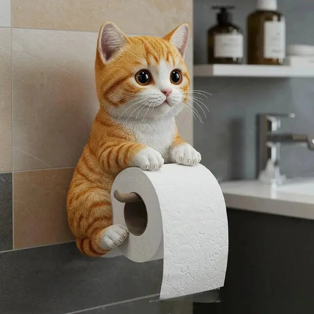 Support Papier Toilette Chat Original Mural Salle de Bain - La Boutique Des Toilettes 
