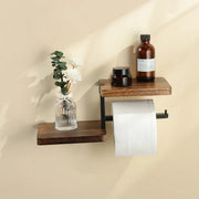 Porte-papier toilette mural en bois couleur naturelle