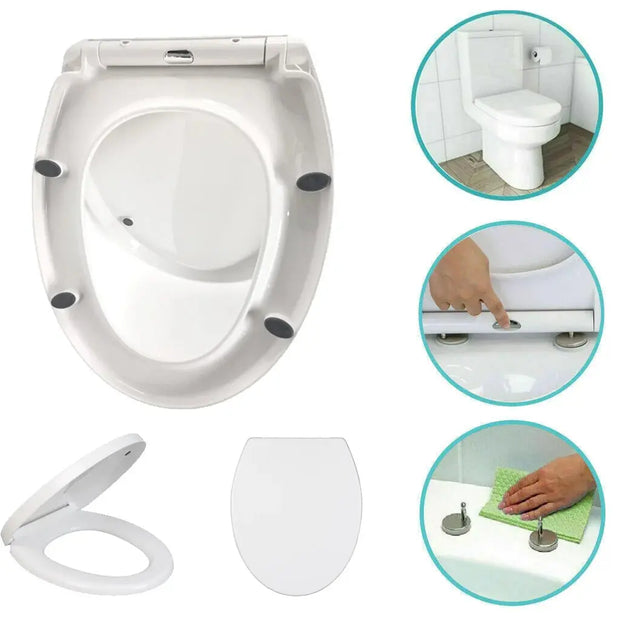 Abattant de WC Ovale Soft-Close Anti-Bactéries - La Boutique Des Toilettes 