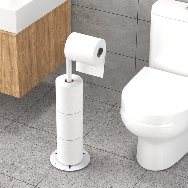 Porte-papier toilette vertical sans percer avec base stable
